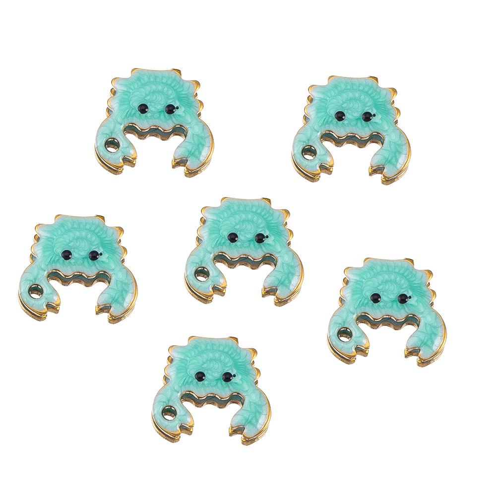 10pcs Stainless Steel Enamel Octopus Seahorse Dolphin Crab Clown fish Charm Bracelet Earring Pendant Base for DIY Jewelry Making