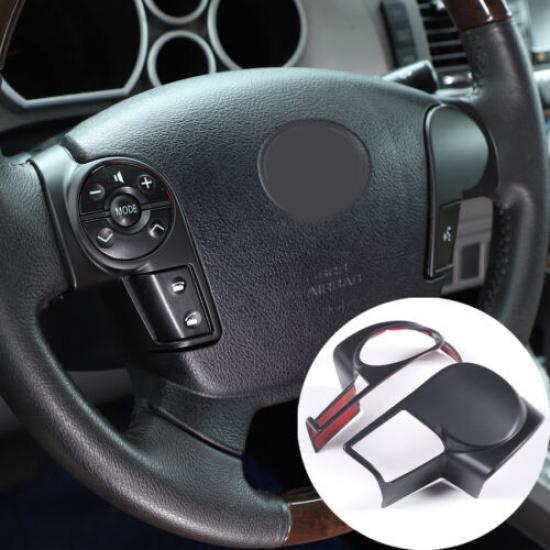 Matte Black ABS Steering Wheel Button Cover Trim For Toyot Tundra 2007-2013