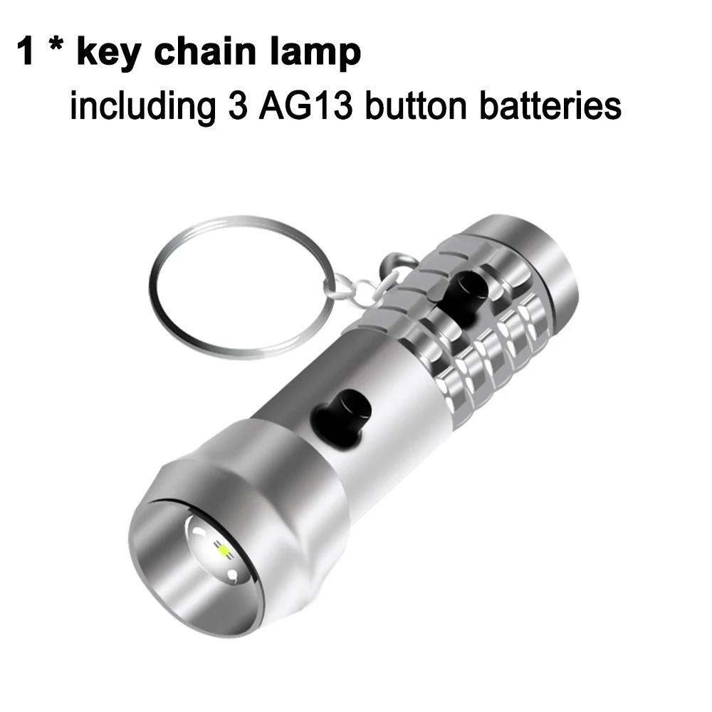 Mini Keychain Flashlight AAA Battery Powered Portable Multi-function Waterproof Light for Outdoor Camping Small Pen Torch Lights