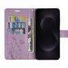 Coque de Protection - BOOLING - pour Samsung Galaxy S25 Edge - Rabat Synthécuir Relief Floral Violet