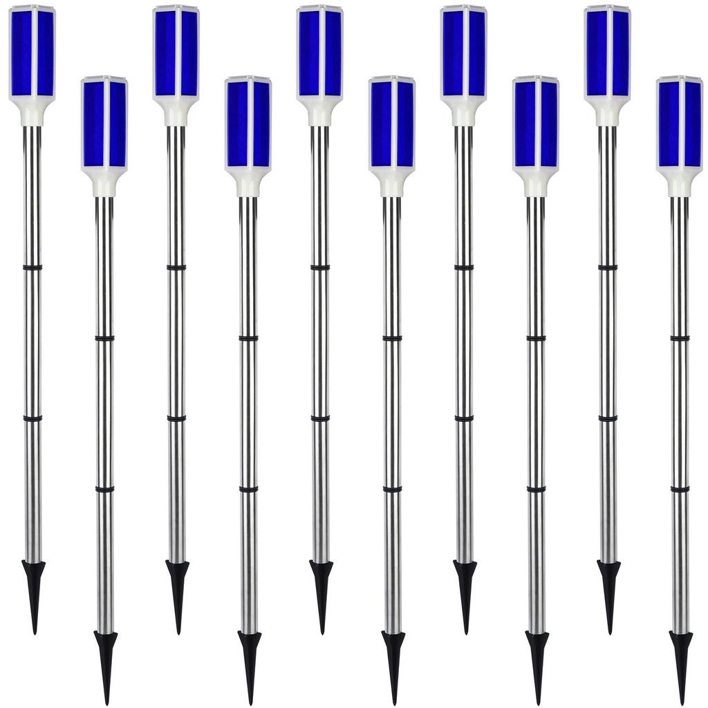 10Pcs Solar Powered Driveway Markers Reflective Driveway Lights Blue Landscape Driveway Reflectors For Snow Road Outdoor Yard Pa