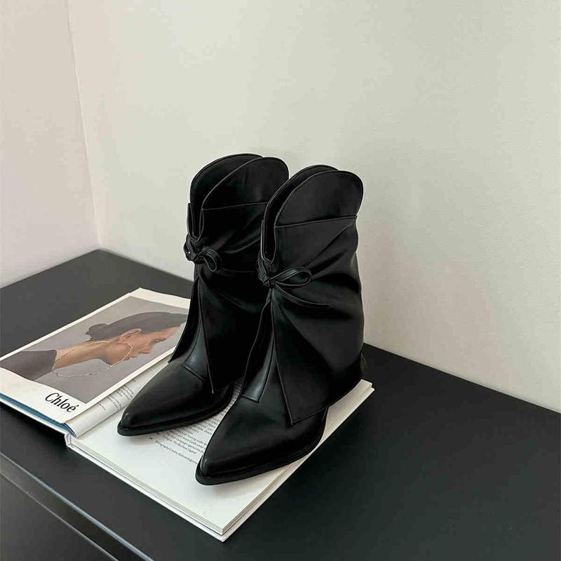 

Винтажные женские ботильоны на толстом каблуке, модные туфли с острым носком, осенне-зимние лаконичные короткие ботильоны 42