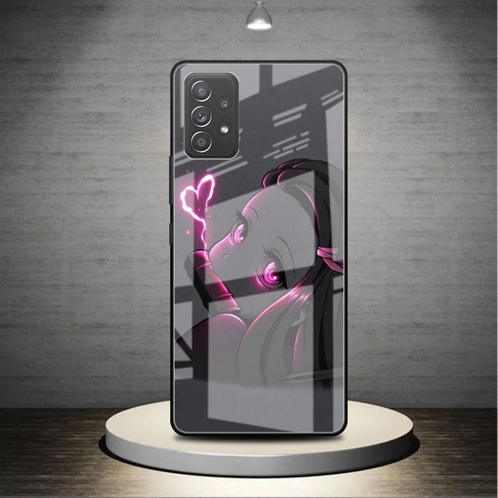 Glashülle für Samsung Galaxy A52 A71 A50 A51 A70 A21s A31 A72 A10 A12 A30 A22 5G Handyhülle Anime Dämon Slayer