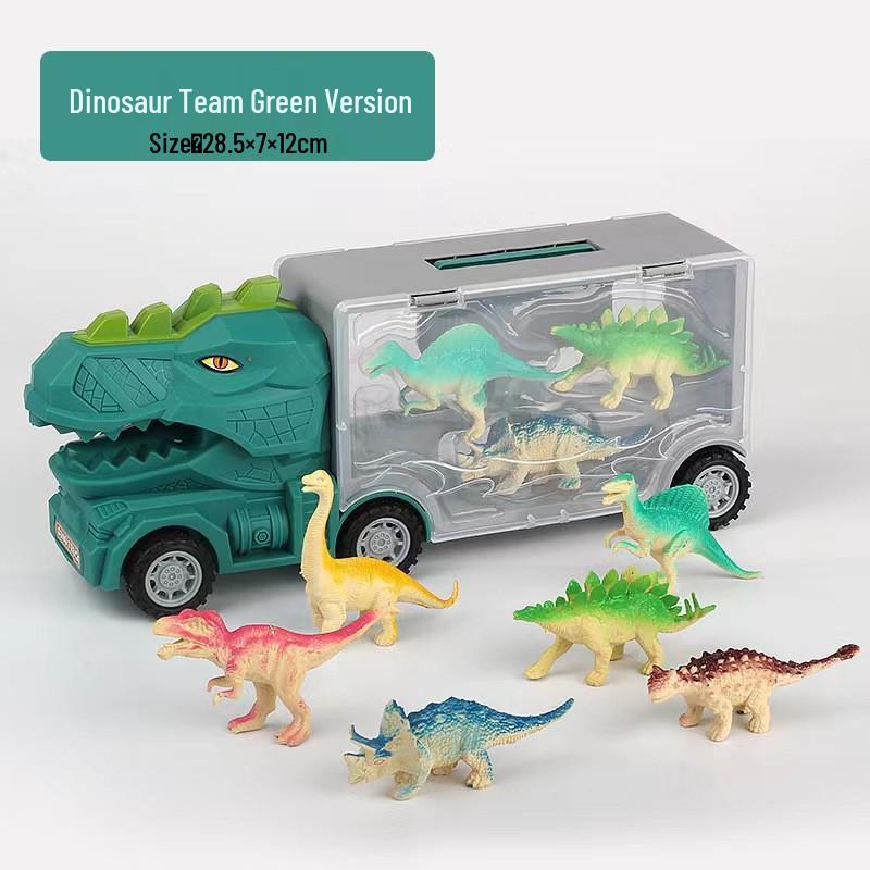 Dinosaur Truck Toy Storage & Transport Set with Alloy Car for Kids