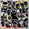 50 Original Hand-drawn Black Cat Stickers - Cute Kitten Stationery for Journals & Water Bottles.