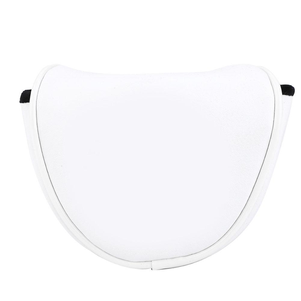 PU Leather Greeting Pine Semicircular Waterproof Magnetic Buckle Golf Putter Head Cover Club Headcovers AccessoryWhite