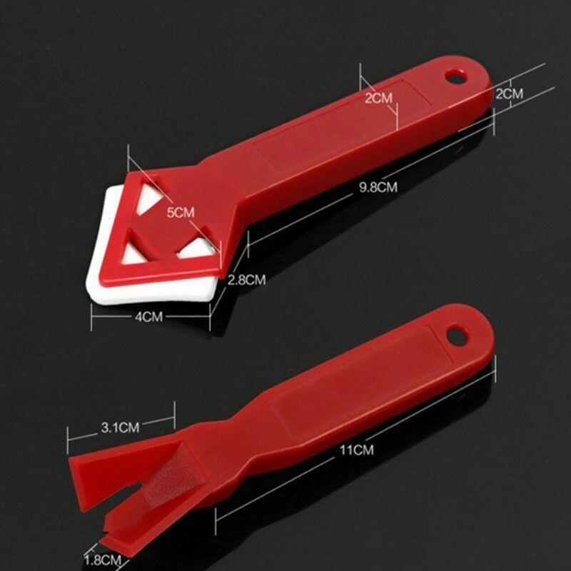 2Pcs/Set Mini Handmade Tools Scraper Practical Floor Cleaner Tile Cleaner Surface Glue Residual Shovel(Red)