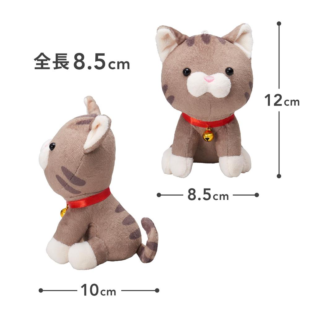 My pet plush toy, sitting plush cat (brown tabby)