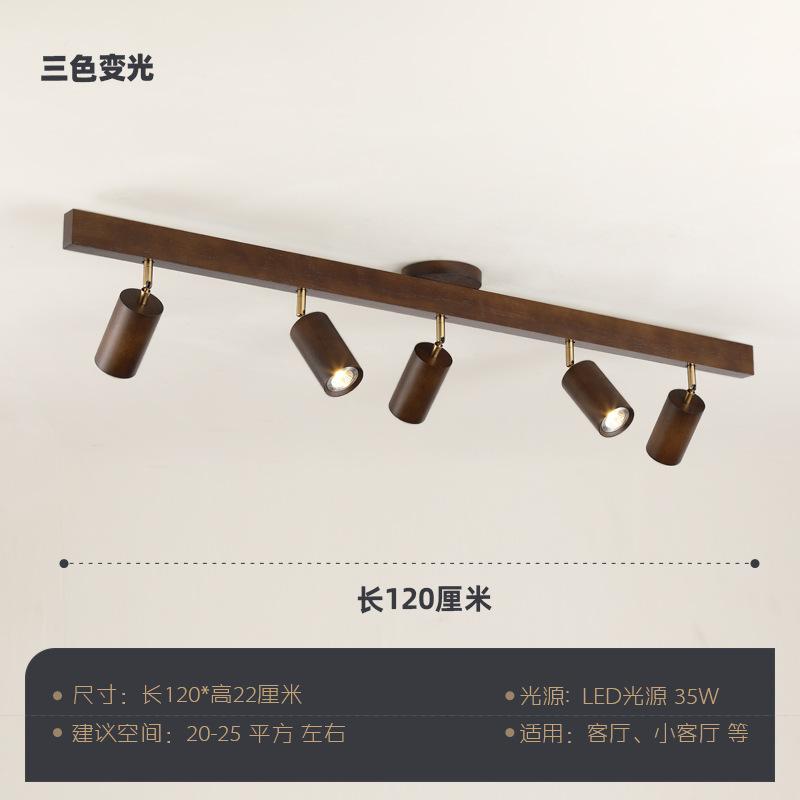 Wood Led Ceiling Lamp With Spot Lights For Living Room Bedroom Corridor Home Indoor Modern Chandeliers Spotlight