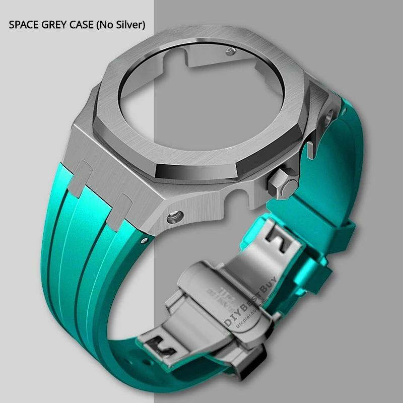 Ny Gen5 Casioak-fodral i rostfritt stål för G-Shock GA2100 Mod-kit Modifieringssats Metallram gummiband för GA2110 GAB2100