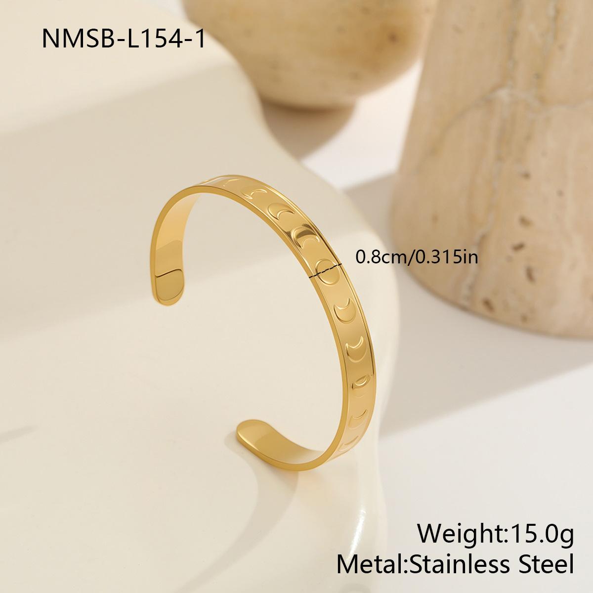 GEMCHIC Women s Geometric Stainless Steel Open Cuff Bangle Bracelet 18K Gold Plated Fashion Minimalist Jewelry