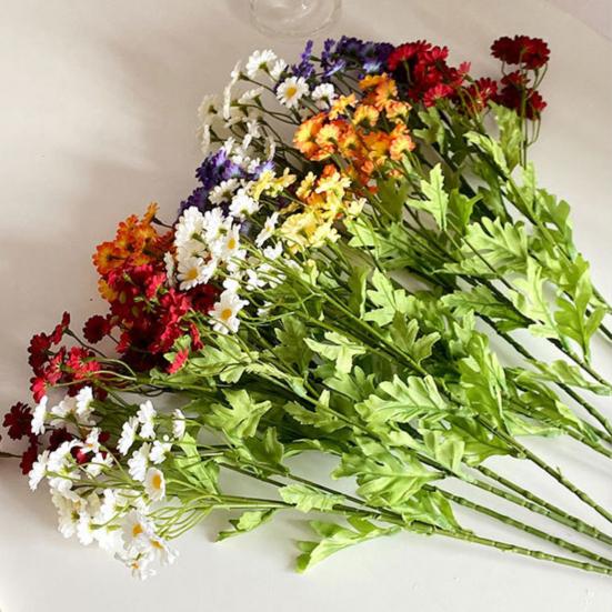 1 branche fausse fleur sans arrosage décoratif couleur vive utile 6 fourchettes 30 têtes Simulation fleur bricolage Bouquet de mariage pour balcon