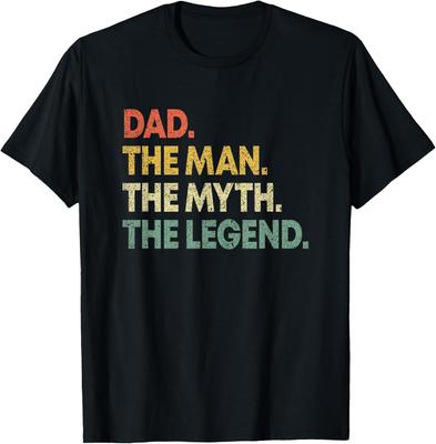 Papa Der Mann Der Mythos Die Legende Herren Kurzarm Baumwolle Grafik T-Shirt Vatertag Geschenk