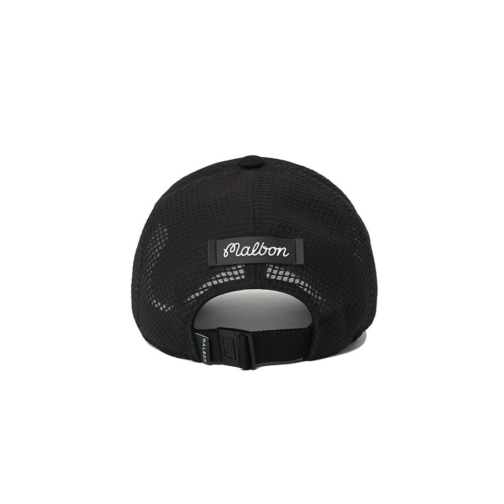 MALBON GOLF M Logo Point Trucker Cap Black
