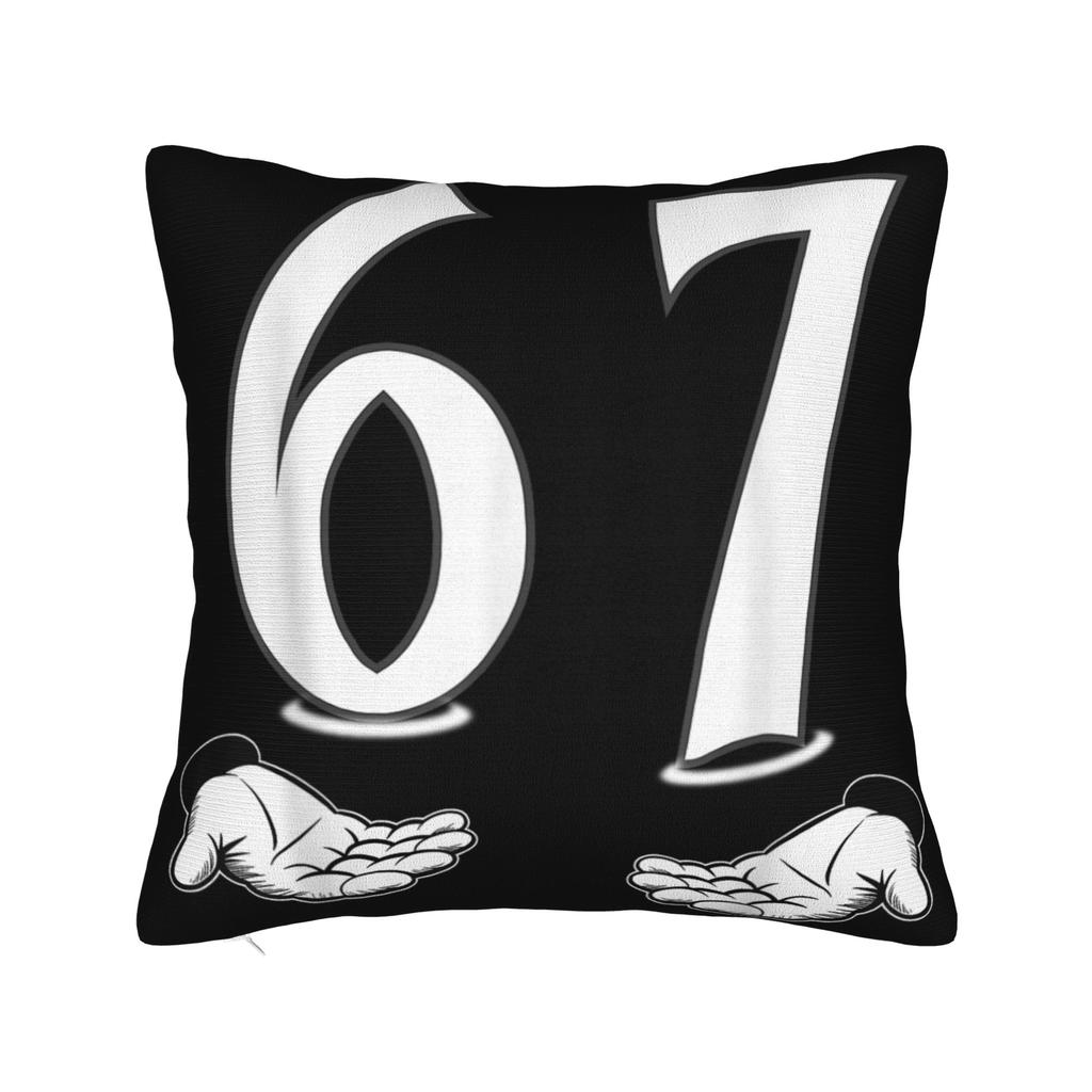 67 Meme Hands Six Seven 6 7 Pillow Case Comfy Pillow Cover Retro Trendy Pillowcases For Living Room Sofa
