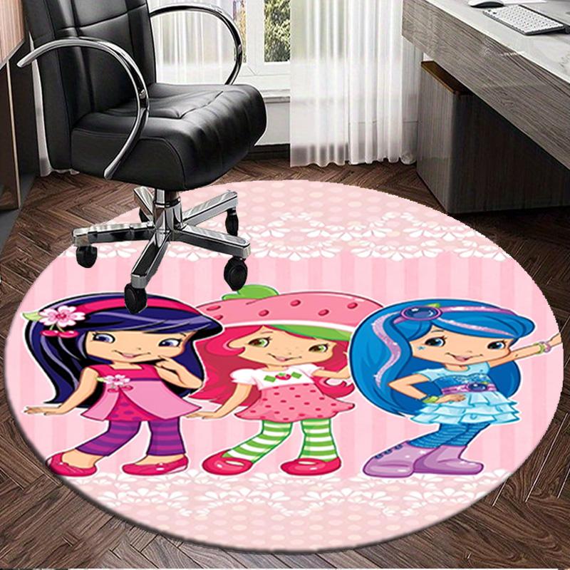 Straw-berry Sweet Moment Round Rug for Livingroom,Bedroom, Palyroom, Chair Rug, Area rug, Circle Carpet, Large Size Fan Christmas gift