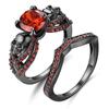 Gothic Skull Rings Red Purple Crystal Ring Cocktail Party Halloween Biker for Women Christmas Gifts