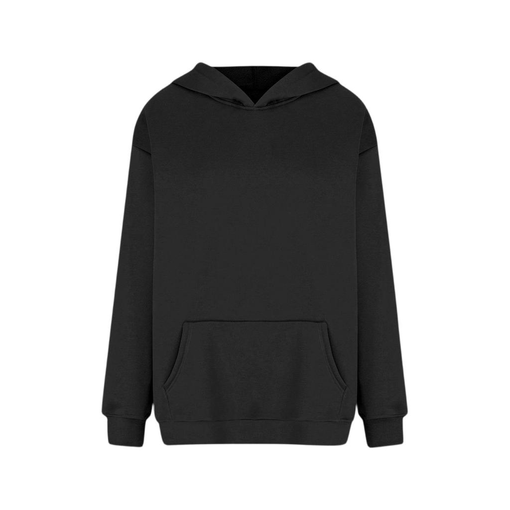 Fashionable Women's Hooded Sweatshirt Casual Pocket Top Loose Pullover