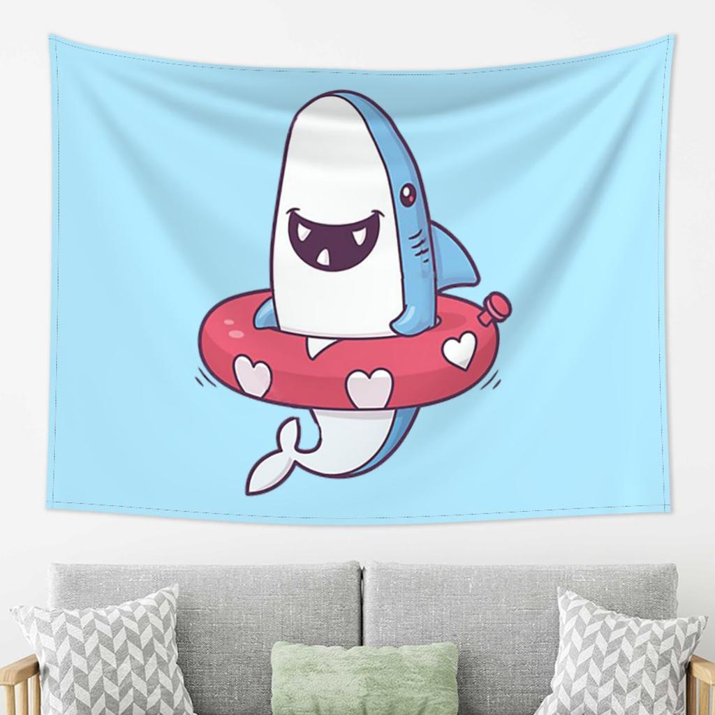 Shark Summer Fun Tapestry Decor Art Aesthetic Tapestries for Living Room Bedroom Home Wall Cloth Wall Hanging