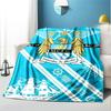 Manchester City FC Pattern Blanket for Home Decoration, Bed, Sofa, Car Travel, Camping, Suitable for All Seasons, Birthday Christmas Gift