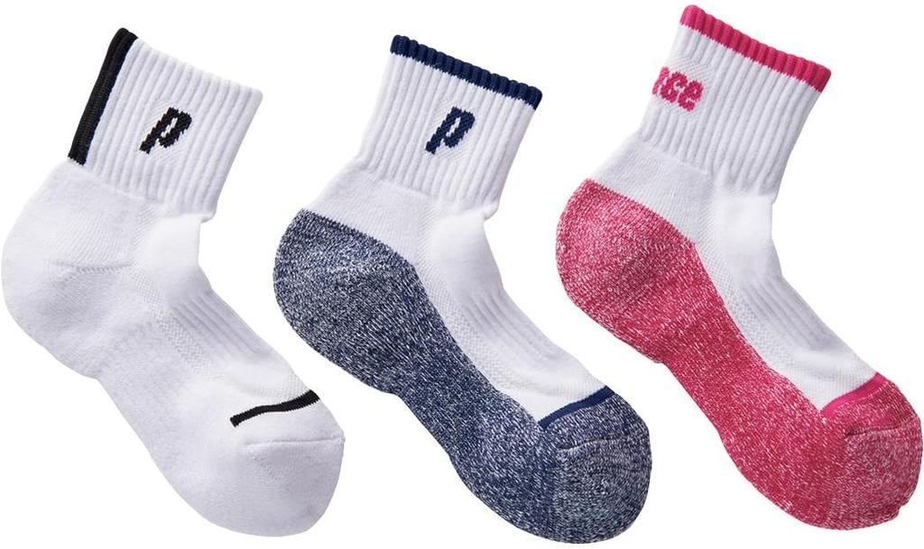 Prince Tennis Half Set of PS306S Women's Socks, Length, 3,