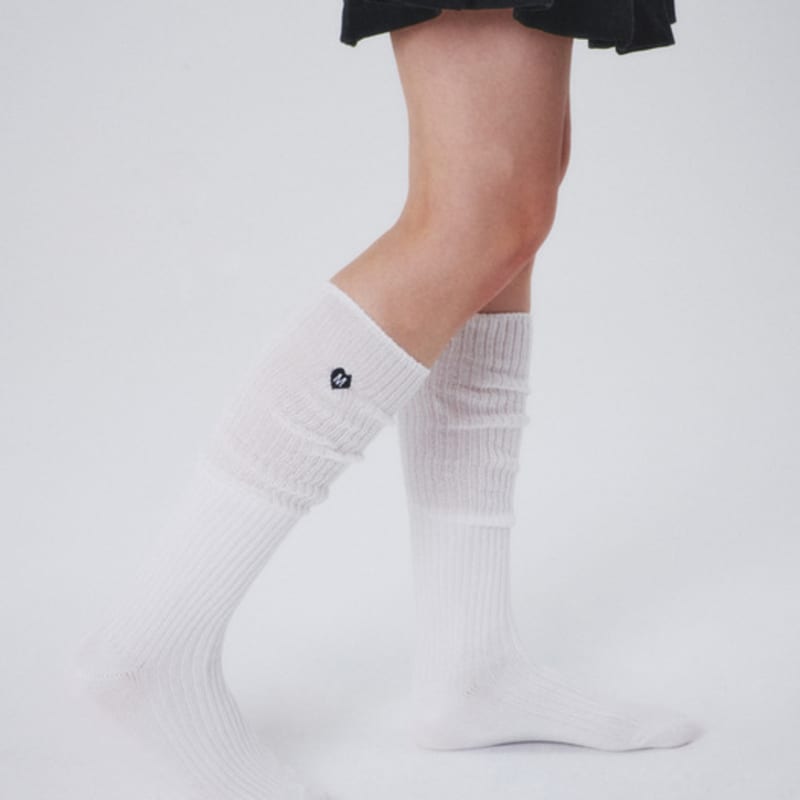 

я ненавижу понедельник [IHM250336] носки до колена белые с логотипом IHM FREE