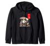 Japanese Backdrop Samurai Cat Cool Anime and Cute Fan Zip Hoodie