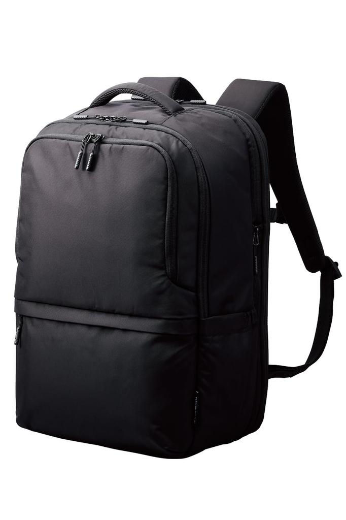 ELECOM Expandable Backpack, 15.6 inches, 27L (31L when expanded), Water-Repellent, High-Durability Zipper, Black, BM-BPEPBK