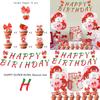 Reusable Strawberry Ribbon Birthday Party Banners Paper Plastic Decoration Cake Insert Balloon For Kids Adults