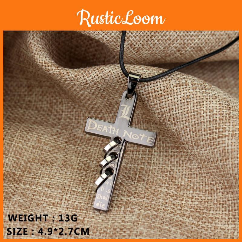 Anime Death Note Cross Pendant Necklace With Alloy Charm For Unisex Wear And Collectors