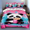 Panda holding drink. Bedding Duvet cover sets Duvet covers Pillowcases gifts (1 * Duvet Cover 2 * Pillowcases, without duvet insert)