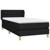 Box Spring Bed with Mattress Black 90 X 190 Cm Fabric