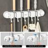 Broom Hook Holder Wall Mount Mop Organizer Vacuum Suction Cup Broom Hanger with 4 Racks and 5 Hooks Kitchen Bathroom Accessories
