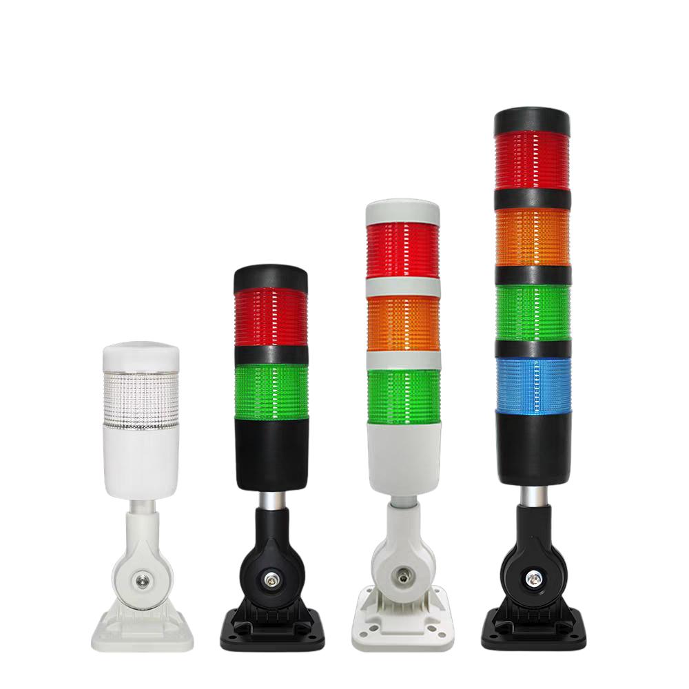 24V DC 220V AC LED 3-Color Signal Tower Light | Red Yellow Green Industrial Warning Stack Lamp with Optional Buzzer