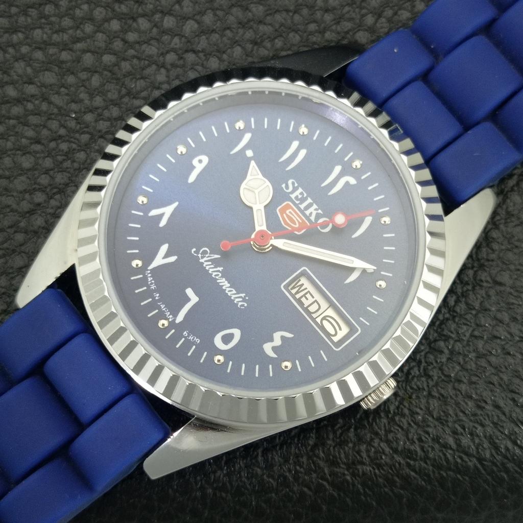 REFURBISHED SEIKO 5 AUTOMATIC 6309A VINTAGE JAPAN MENS BLUE DIAL WATCH A442499-1
