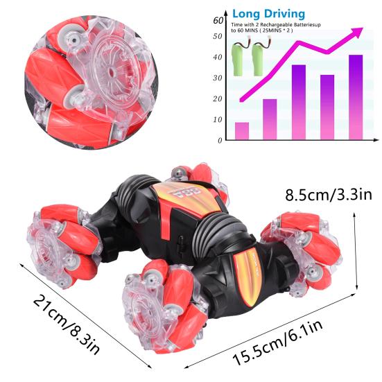 Remote Control Car 4WD 2.4GHz 360 Degree Rotation RC Stunt Crawler Off Road