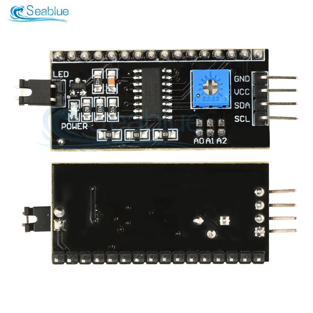 LCD1602+I2C Module Blue / Yellow Green Screen 16x2 Character LCD Display PCF8574T PCF8574 IIC I2C Interface 5V for Arduino