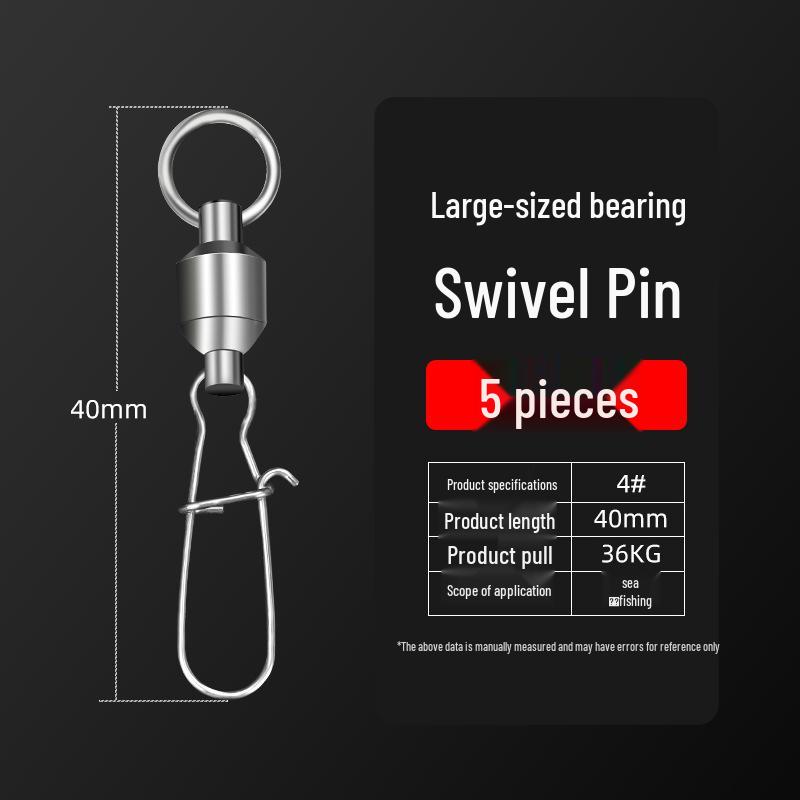 Large Swivel Connector Quick Lure with 304 Stainless Steel Bearing and 8-Shaped Reinforced Pin for Sea Fishing