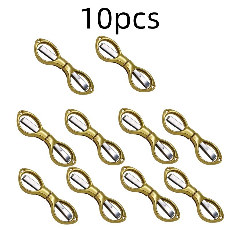 Simple Portable Folding Scissors Solid Color Glasses Shape Paper Cutters Students Handmade DIY Tools School Office Supplies