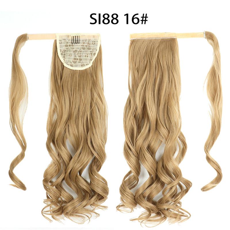 LISI HAIR Long Ponytail Synthetic Wig Pack In Clip Hair Extension Ombre Black Gold Brown Ponytail