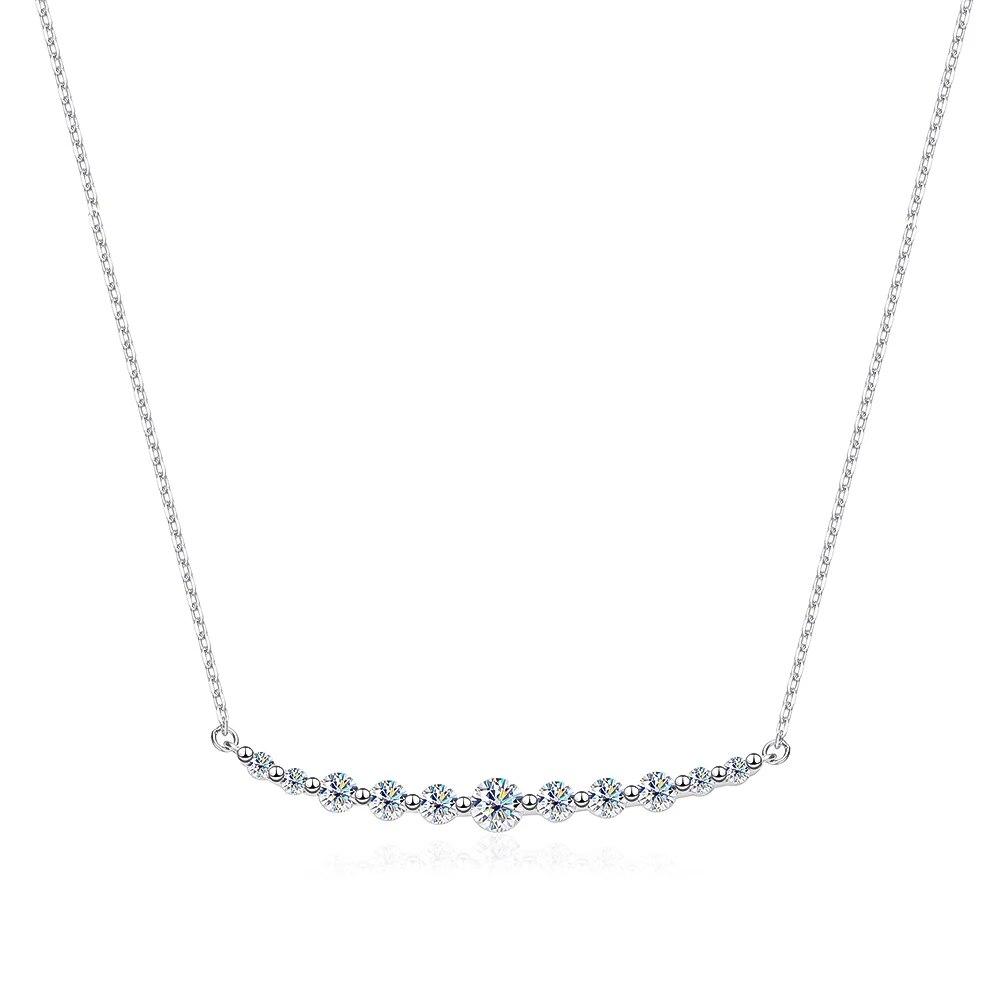 D color 1.1cttw 100% Full Moissanite Necklace Pendant For Women S925 Silver Lab Diamond Neck Chain Sparkling Wedding Fine Jewelry