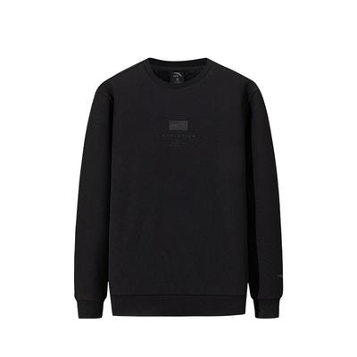 Trainingsserie Einfach Warm Fleece Lässig Mode Vielseitig Bequem Pullover Sweatshirt Herren Sweatshirt Basic-Schwarz 152617704N-4