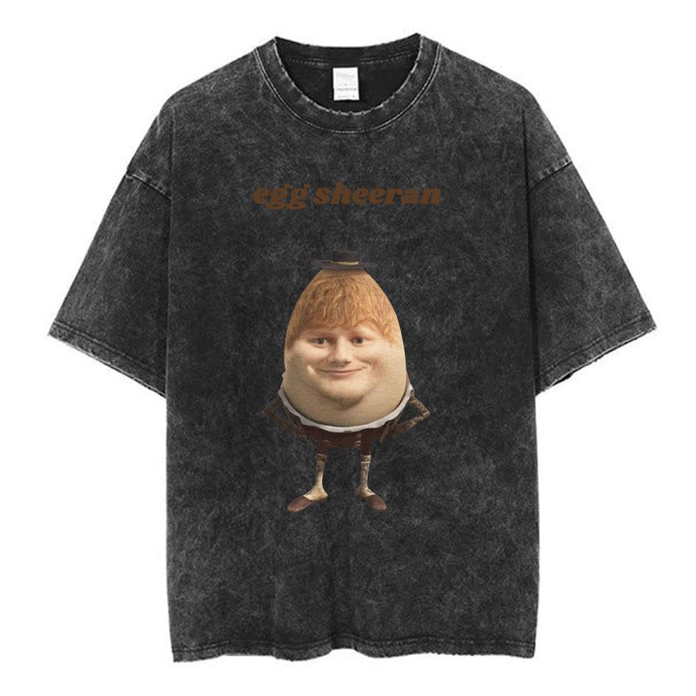 Ed Sheeran Mathematics Tour Concert Vintage Washed T Shirts Men Women Fashion Harajuku Tshirts 100 Cotton Casual Loose Tshirt