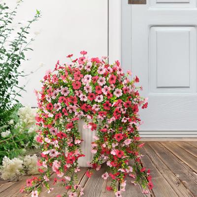 1/2/3/6Pcs Hanging Artificial Violet Flower UV Resistant Realistic Fake Flower Wedding Party Indoor Outdoor Garden Wall Hanging Faux Flower Decoration