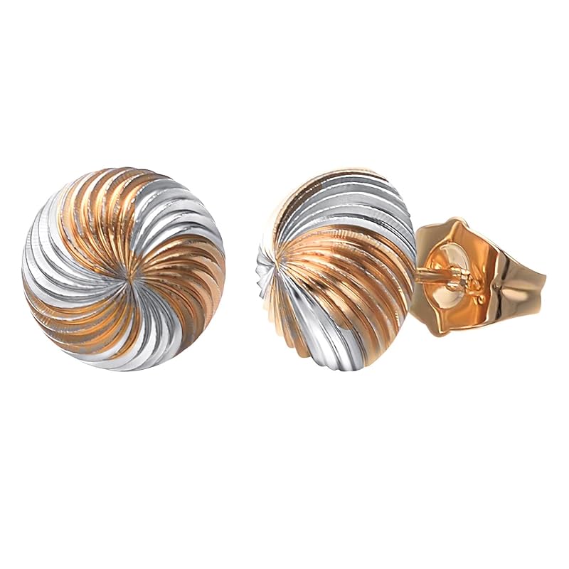 

Yoursfs ins style earrings ladies silver and gold metal circle pleats design simple Popularity earrings work casual