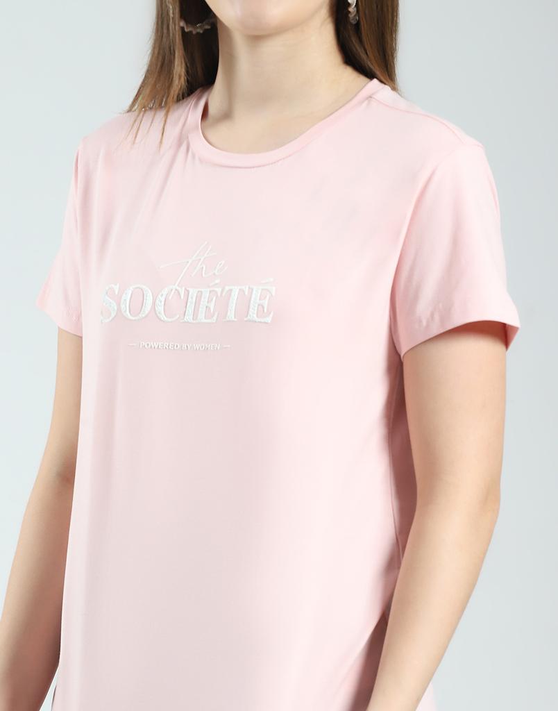 MONTE CARLO Womens Printed Round Neck Half Sleeve Regular Fit Top