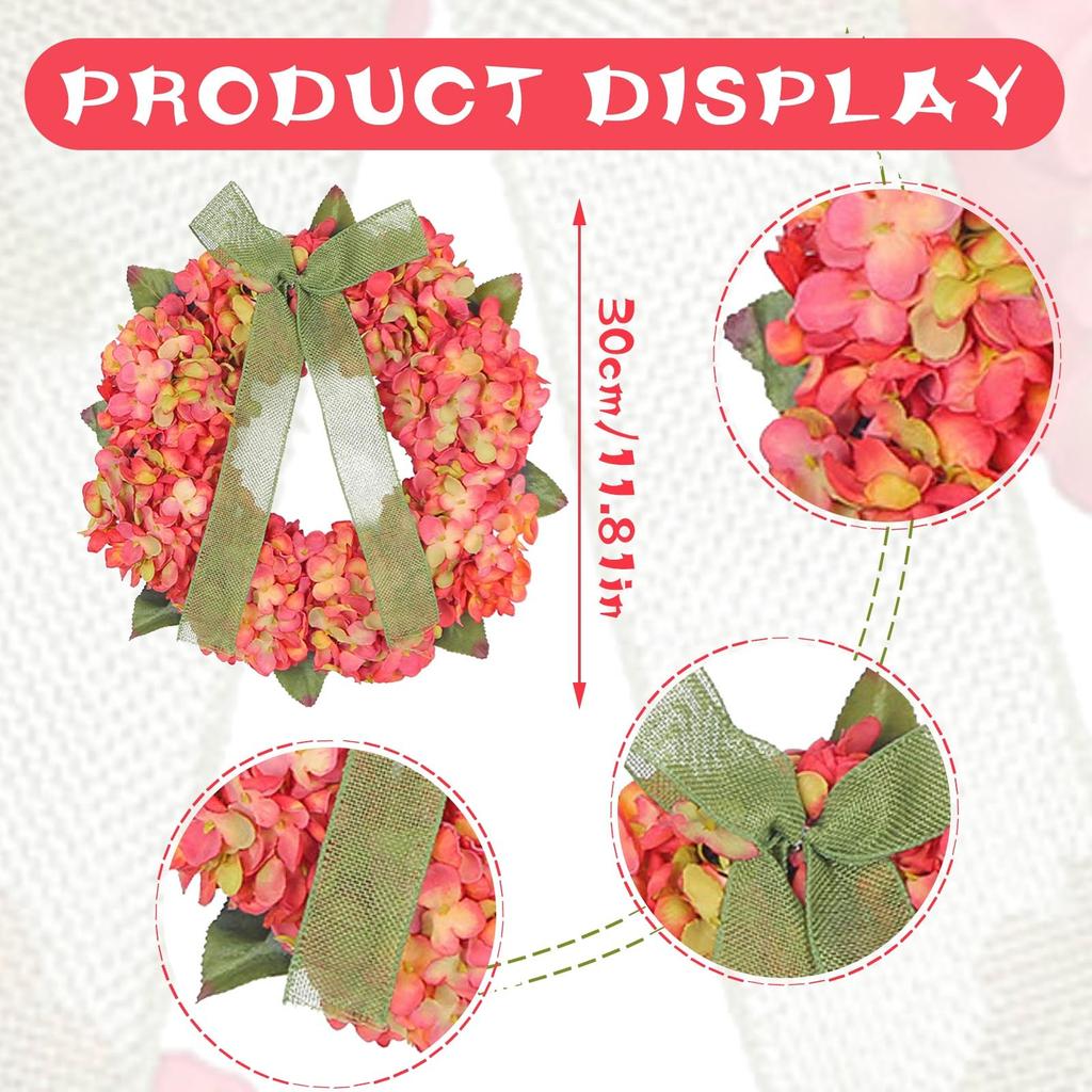 Hydrangea Wreath Door Hanging Simulation Flower  Style Wall Hanging Autumn Decoration
