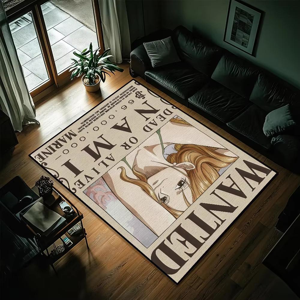  One Piece Character Card Inspired Carpet Living Room Sofa Mat Man's Cave Decor Bedroom Bedside Rug Coffee Table Mat
