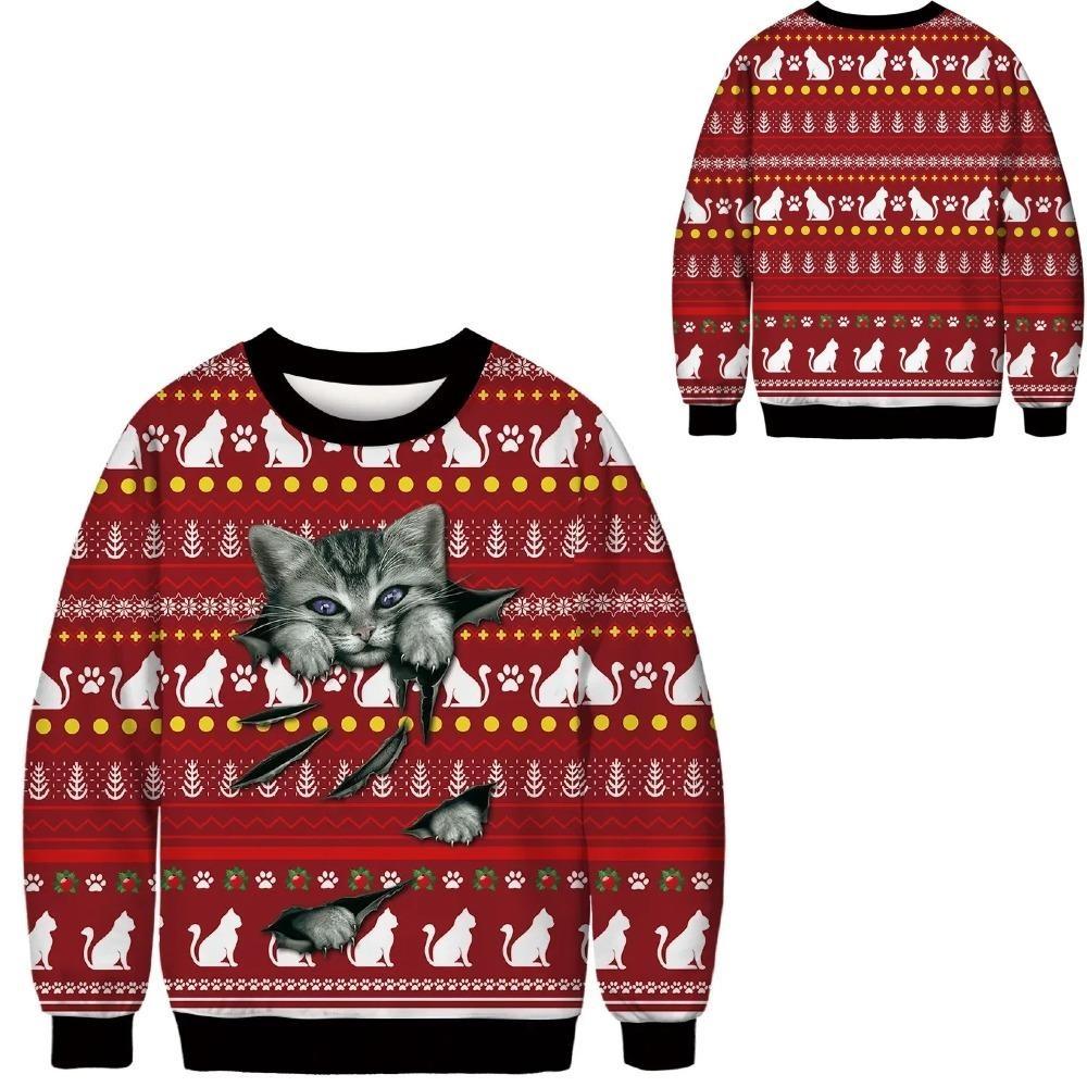 Karneval Weihnachten Mode Herren Damen Pullover Grünes Pelzmonster Druck Pullover Cartoon Lässig Sweatshirt t-shirt Kleidung