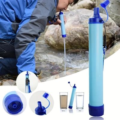 Set Depuratore d'Acqua Portatile per Campeggio, Escursionismo e Uso di Emergenza - Filtri per Acqua in ABS con Tappi Blu, Ideale per Rivi e Laghi, Essenziali per il Campeggio